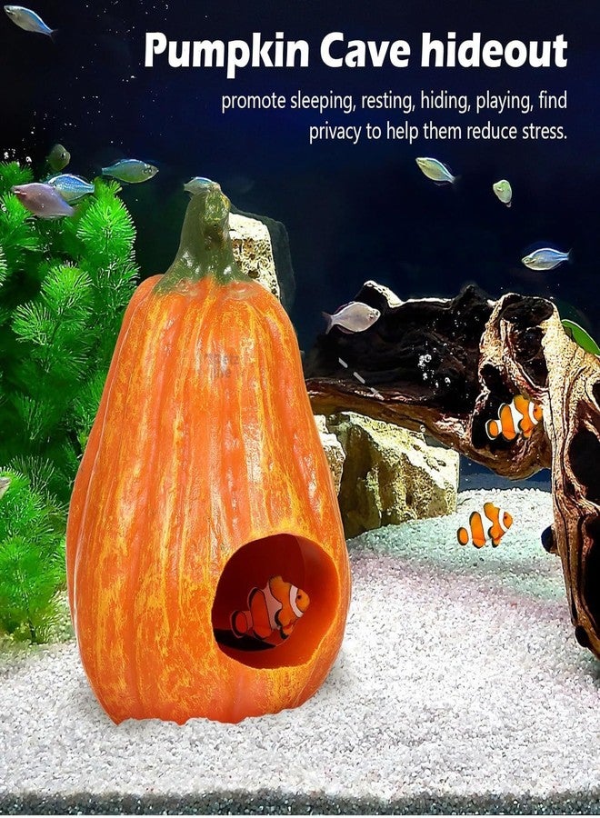 VAYINATO® Pumpkin Aquarium Decor Ornaments, Fish Hiding Breeding Cave | Reduce Stress and Encourage Spawning | Underwater Landscape Decorations | Resin by Petzlifeworld - Image 3
